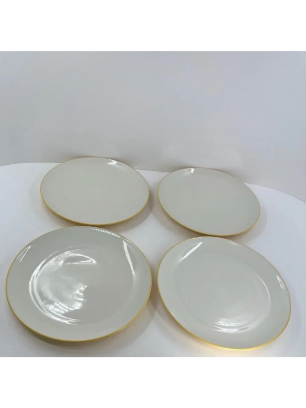Noritake Colorwave Plate Stoneware Ceramic Set of 4 Round Microwave Safe Mustard